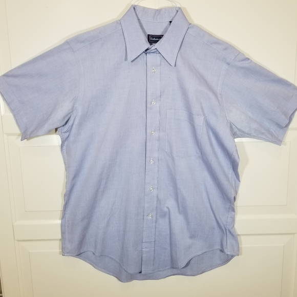 Hathaway Short Sleeve Blue Shirt 16 - Picture 9 of 16